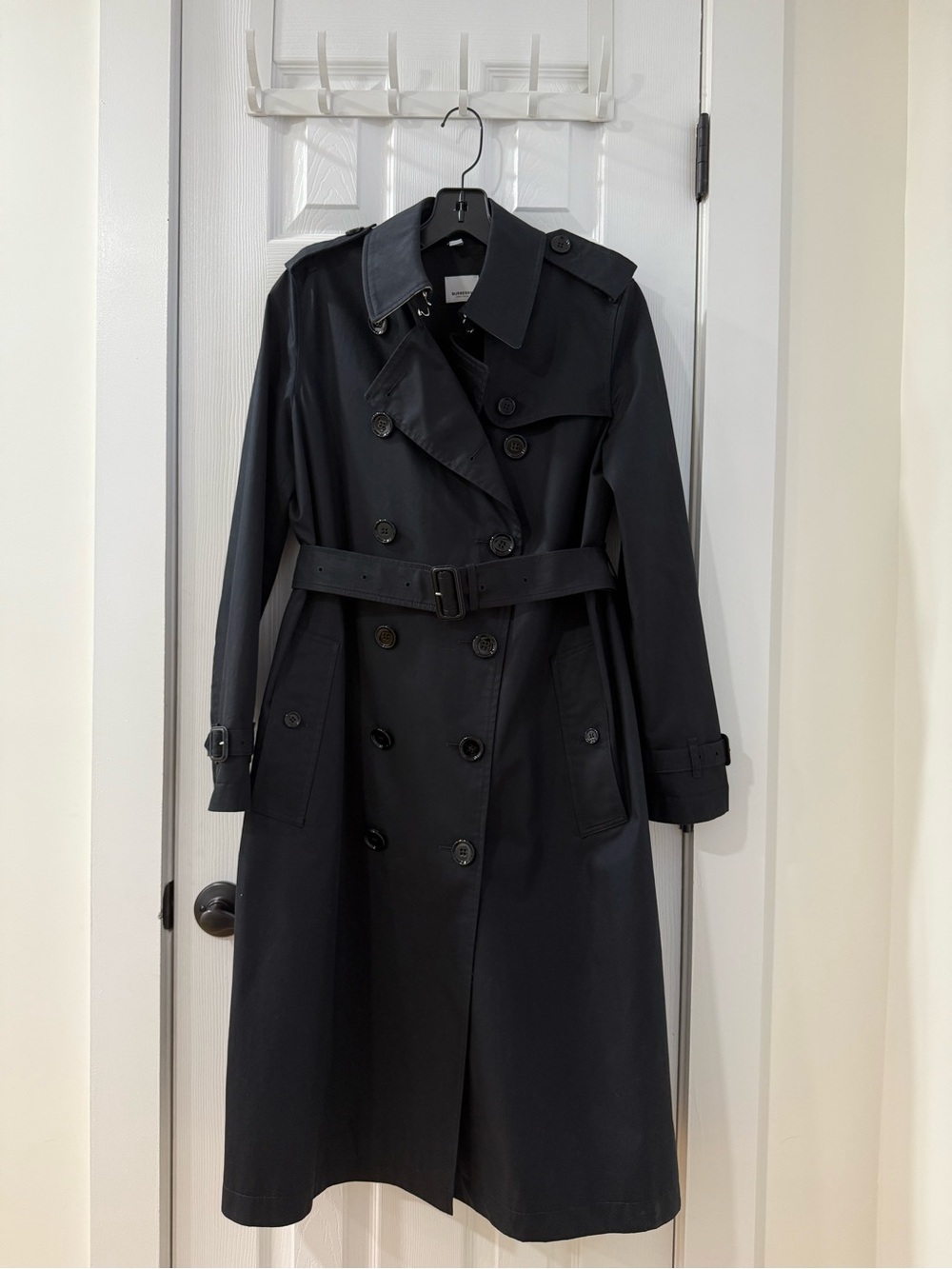 Burberry Egremont Long Trench Coat Black US 4